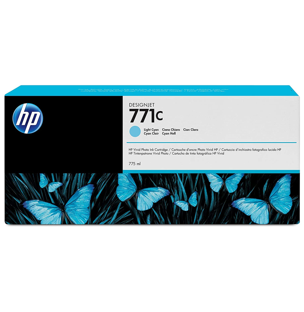 HP 771C Cyan Clair - Cartouche d'encre HP (B6Y12A) PRIX MAROC