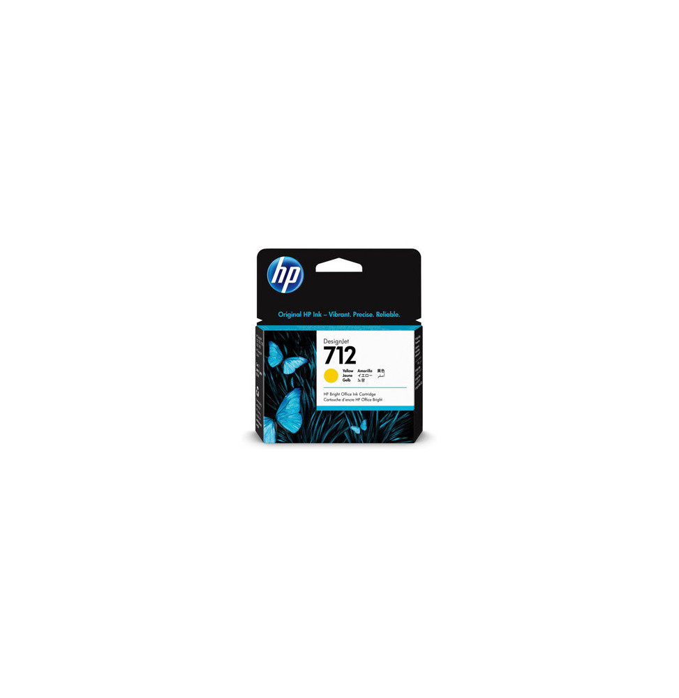 HP 712 Jaune - Cartouche d'encre HP d'origine (3ED69A) prix maroc