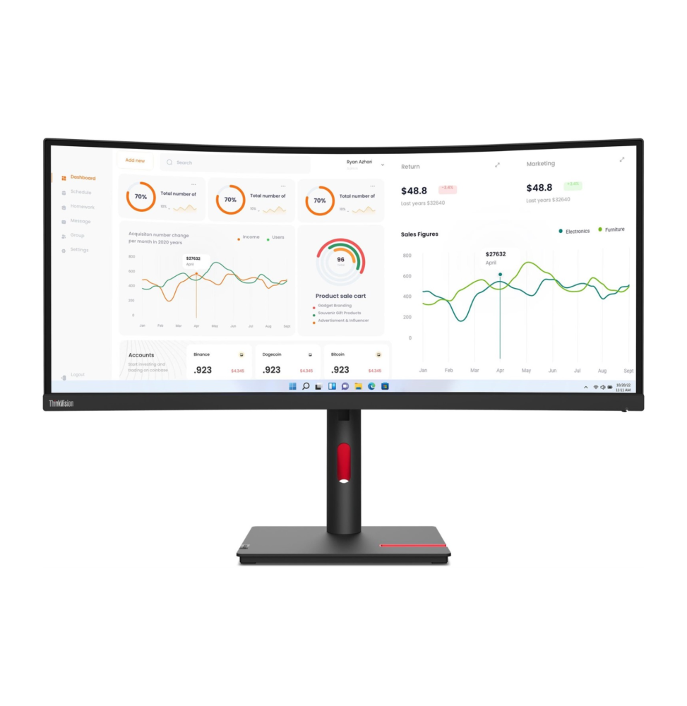 Écran incurvé 34" QHD Lenovo (63D4GAT1EU) prix maroc