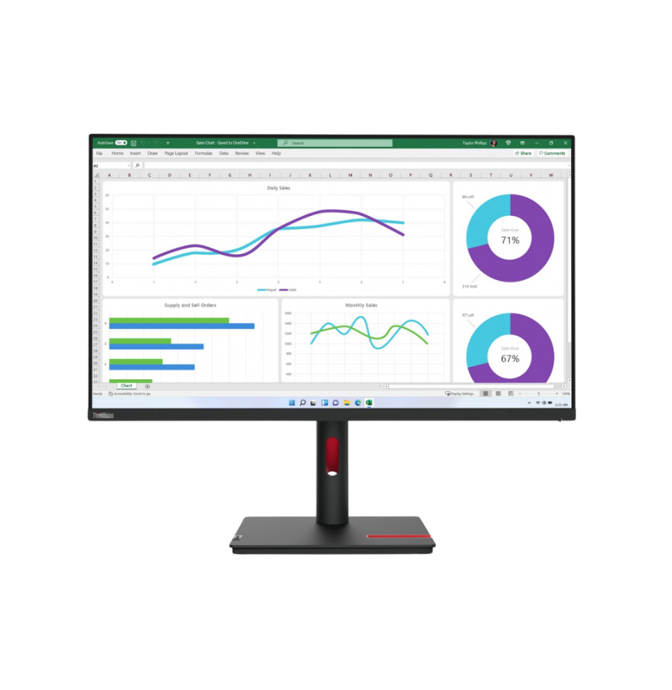 Écran Plat 32" Lenovo ThinkVision T32h-30 QHD (63D3GAT1EU) prix maroc