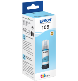 EPSON 108 CYAN CLAIR - D'ENCRE EPSON ECOTANK D'ORIGINE (C13T09C54A )