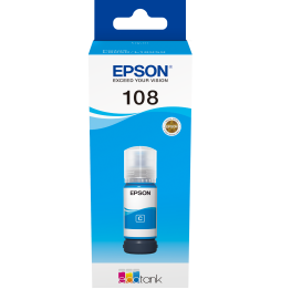 EPSON 108 CYAN -BOUTEILLE D'ENCRE EPSON ECOTANK D'ORIGINE (C13T09C24A)