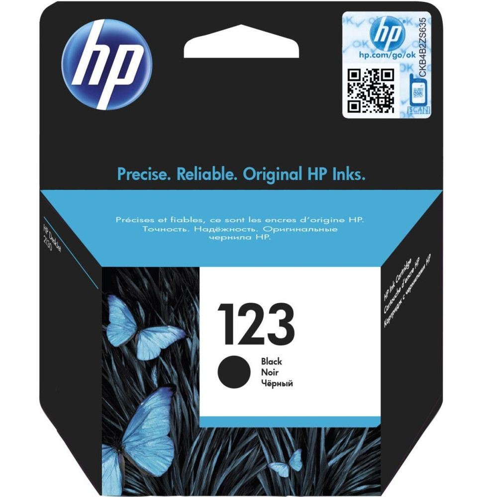 Cartouche d'encre HP d'origine HP 123 Noir (F6V17AE) prix maroc